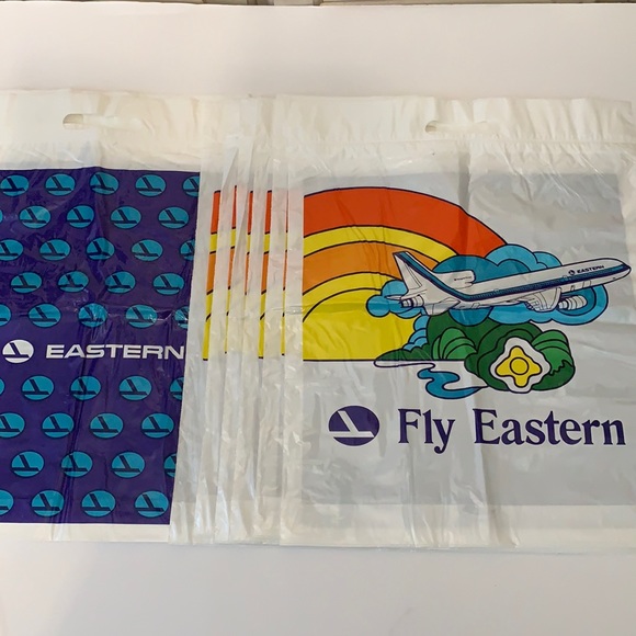 Vintage 70’s Eastern Airlines Plastic Shopping Bag - Picture 1 of 8